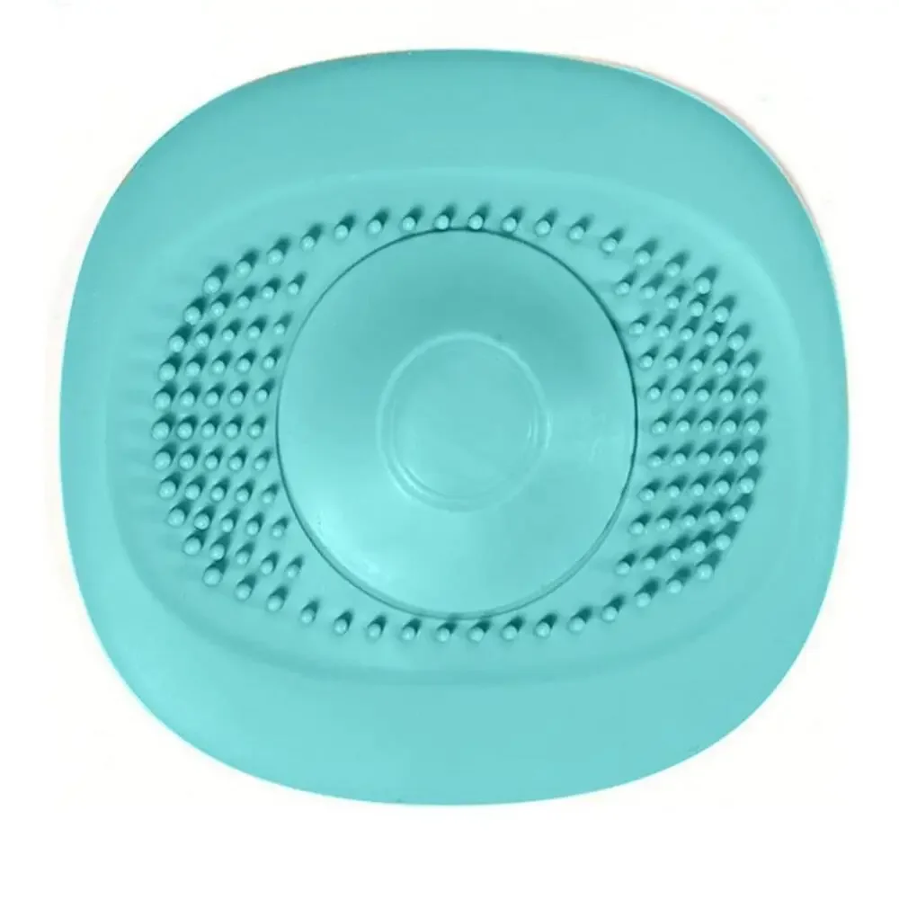 Silicone Teal Drain Plug Stopper and Strainer - Push Button Operation